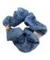 CELINE（セリーヌ）の古着「CELINE　SCRUNCHY ENGLISH EMBROIDERY　シュシュ」｜ネイビー×ゴールド