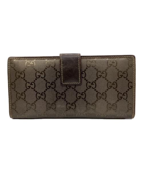 GUCCI（グッチ）GUCCI (グッチ) GUCCI　GGインプリメ　長財布 ゴールドの古着・服飾アイテム