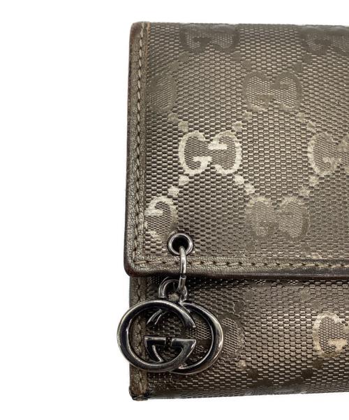 GUCCI（グッチ）GUCCI (グッチ) GUCCI　GGインプリメ　長財布 ゴールドの古着・服飾アイテム