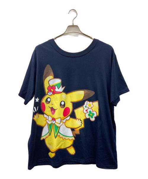 POKEPARK KANTO（ポケパークカントー）POKEPARK KANTO (ポケパークカントー) 半袖カットソー ネイビー×ブラウン サイズ:3XLの古着・服飾アイテム