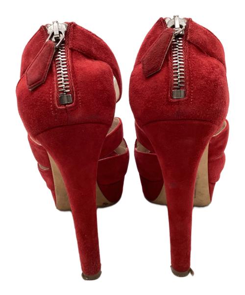 MIU MIU（ミュウミュウ）MIU MIU (ミュウミュウ) MIU MIU　オープントゥサンダル レッド サイズ:37　1/2の古着・服飾アイテム