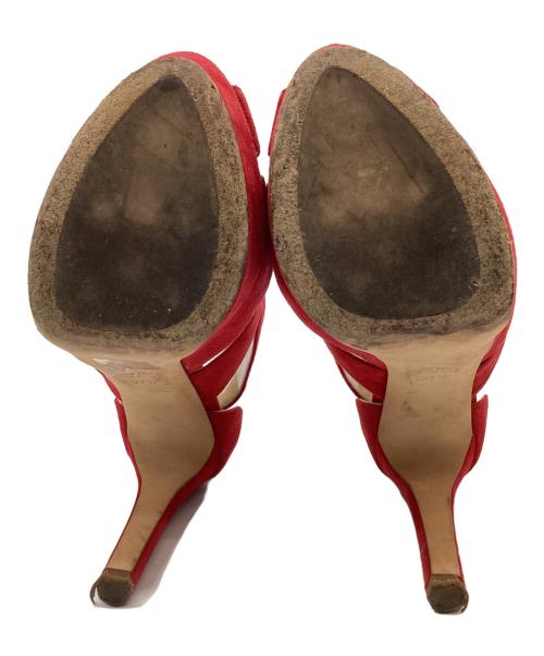 MIU MIU（ミュウミュウ）MIU MIU (ミュウミュウ) MIU MIU　オープントゥサンダル レッド サイズ:37　1/2の古着・服飾アイテム