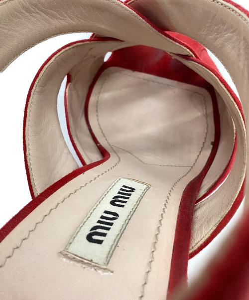 MIU MIU（ミュウミュウ）MIU MIU (ミュウミュウ) MIU MIU　オープントゥサンダル レッド サイズ:37　1/2の古着・服飾アイテム