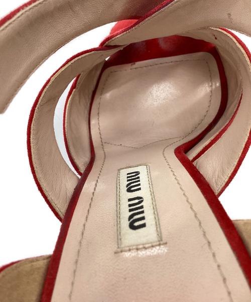 MIU MIU（ミュウミュウ）MIU MIU (ミュウミュウ) MIU MIU　オープントゥサンダル レッド サイズ:37　1/2の古着・服飾アイテム