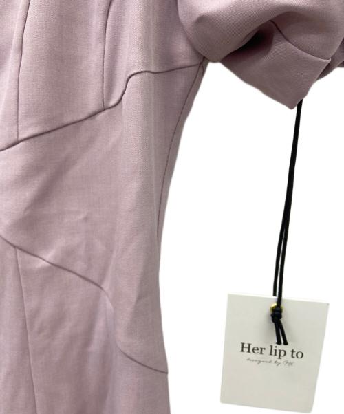 HER LIP TO（ハーリップトゥ）Her lip to (ハーリップトゥ) 半袖ワンピース ピンク サイズ:M 未使用品の古着・服飾アイテム