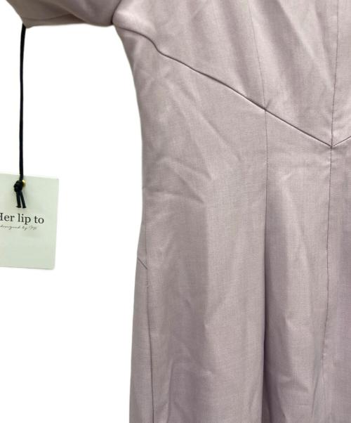 HER LIP TO（ハーリップトゥ）Her lip to (ハーリップトゥ) 半袖ワンピース ピンク サイズ:M 未使用品の古着・服飾アイテム