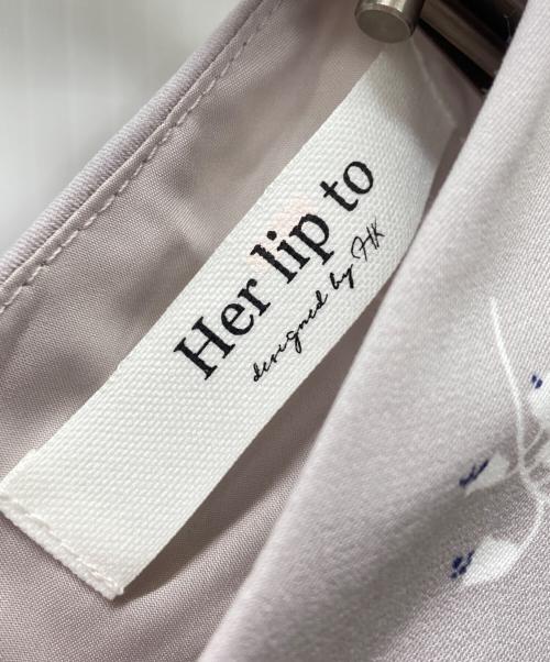 HER LIP TO（ハーリップトゥ）Her lip to (ハーリップトゥ) 半袖ワンピース パープル サイズ:M 未使用品の古着・服飾アイテム