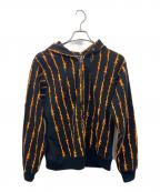 COTTON PANコットンパン）の古着「COTTON PAN　ジップパーカー」｜ブラック×オレンジ