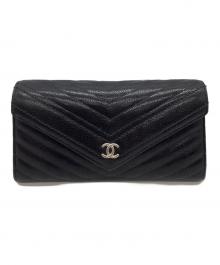 CHANEL（シャネル）の古着「CHANEL　シェブロン　長財布」｜ブラック