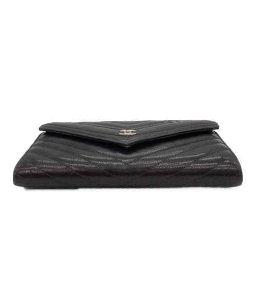CHANEL（シャネル）CHANEL (シャネル) CHANEL　シェブロン　長財布 ブラックの古着・服飾アイテム