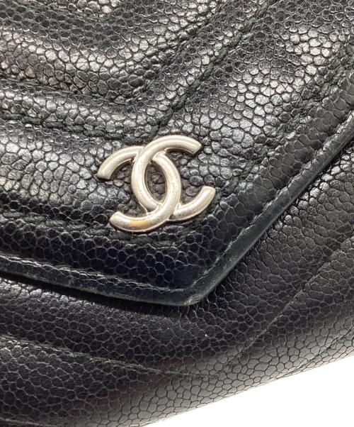 CHANEL（シャネル）CHANEL (シャネル) CHANEL　シェブロン　長財布 ブラックの古着・服飾アイテム