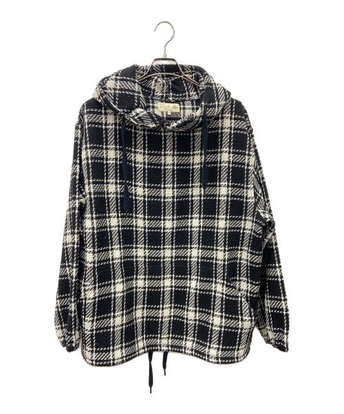 The Duffer of ST.George（ザ ダファーオブセントジョージ）The DUFFER of ST.GEORGE (ザ ダファーオブセントジョージ) PULLOVER HOODIE SHIRTS ホワイト×ブラック サイズ:XLの古着・服飾アイテム