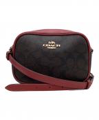 COACHコーチ）の古着「COACH　シグネチャー　ショルダーバッグ」｜ブラウン×レッド