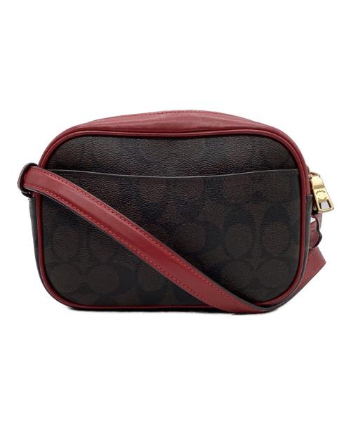 COACH（コーチ）COACH (コーチ) COACH　シグネチャー　ショルダーバッグ ブラウン×レッドの古着・服飾アイテム