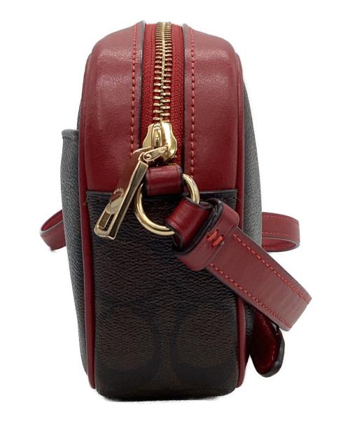 COACH（コーチ）COACH (コーチ) COACH　シグネチャー　ショルダーバッグ ブラウン×レッドの古着・服飾アイテム