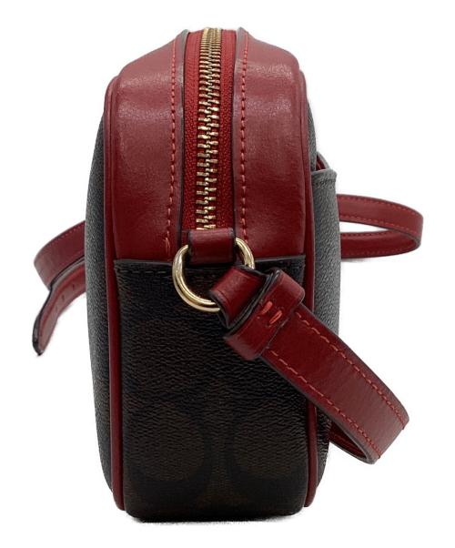 COACH（コーチ）COACH (コーチ) COACH　シグネチャー　ショルダーバッグ ブラウン×レッドの古着・服飾アイテム