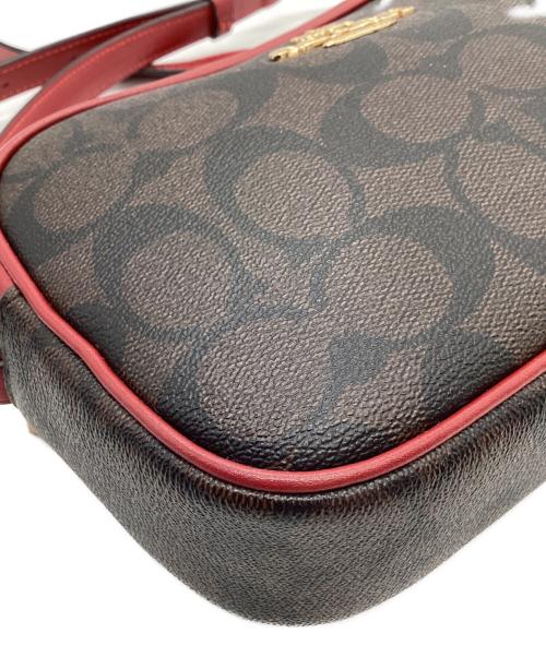 COACH（コーチ）COACH (コーチ) COACH　シグネチャー　ショルダーバッグ ブラウン×レッドの古着・服飾アイテム