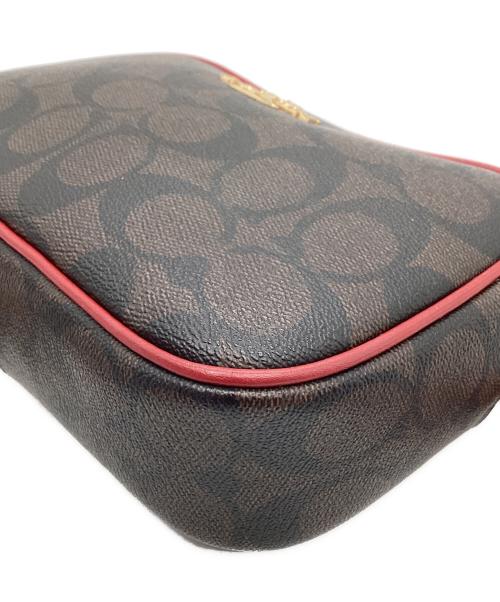 COACH（コーチ）COACH (コーチ) COACH　シグネチャー　ショルダーバッグ ブラウン×レッドの古着・服飾アイテム
