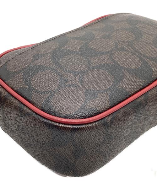 COACH（コーチ）COACH (コーチ) COACH　シグネチャー　ショルダーバッグ ブラウン×レッドの古着・服飾アイテム