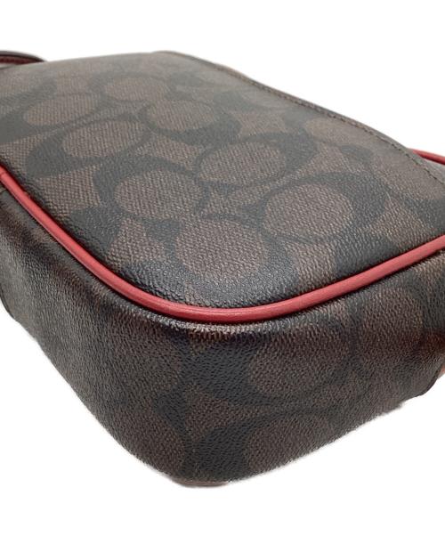 COACH（コーチ）COACH (コーチ) COACH　シグネチャー　ショルダーバッグ ブラウン×レッドの古着・服飾アイテム