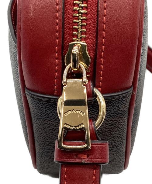 COACH（コーチ）COACH (コーチ) COACH　シグネチャー　ショルダーバッグ ブラウン×レッドの古着・服飾アイテム