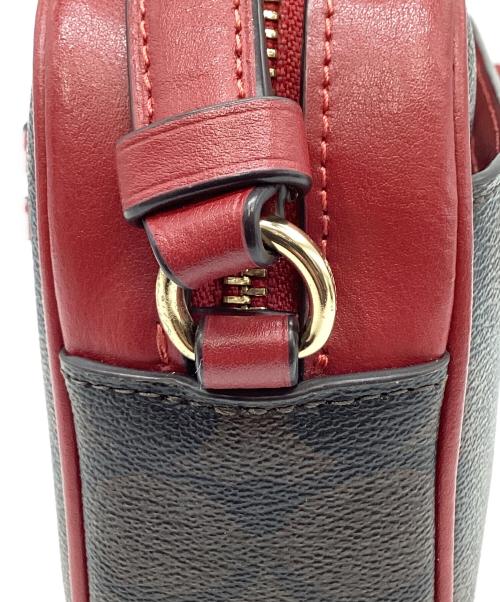 COACH（コーチ）COACH (コーチ) COACH　シグネチャー　ショルダーバッグ ブラウン×レッドの古着・服飾アイテム