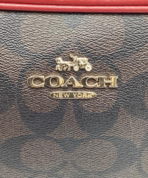 COACH（コーチ）COACH (コーチ) COACH　シグネチャー　ショルダーバッグ ブラウン×レッドの古着・服飾アイテム