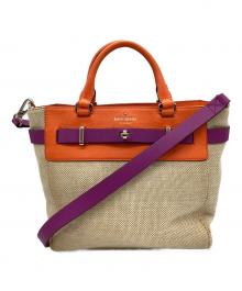 Kate Spade（ケイトスペード）の古着「Kate Spade　2WAYバッグ」｜ベージュ×オレンジ