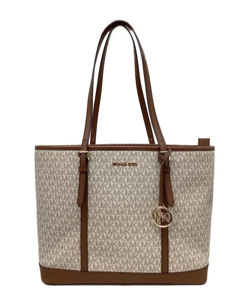 MICHAEL KORS（マイケルコース）MICHAEL KORS (マイケル・コース) MICHAEL KORS　トートバッグ アイボリー×ブラウンの古着・服飾アイテム