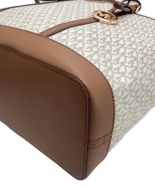 MICHAEL KORS（マイケルコース）MICHAEL KORS (マイケル・コース) MICHAEL KORS　トートバッグ アイボリー×ブラウンの古着・服飾アイテム