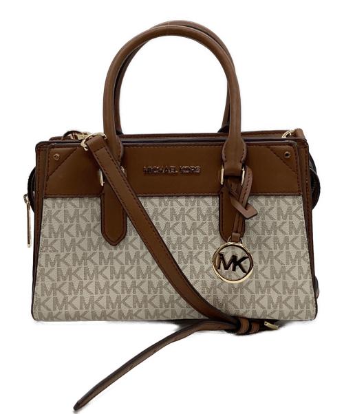 MICHAEL KORS（マイケル・コース）MICHAEL KORS (マイケル・コース) MICHAEL KORS　2WAYショルダーバッグ ブラウン×ホワイトの古着・服飾アイテム