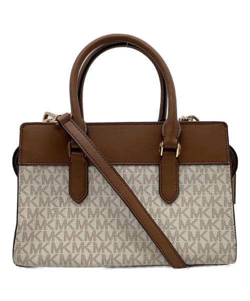 MICHAEL KORS（マイケル・コース）MICHAEL KORS (マイケル・コース) MICHAEL KORS　2WAYショルダーバッグ ブラウン×ホワイトの古着・服飾アイテム