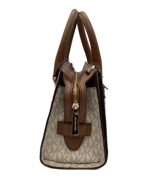 MICHAEL KORS（マイケル・コース）MICHAEL KORS (マイケル・コース) MICHAEL KORS　2WAYショルダーバッグ ブラウン×ホワイトの古着・服飾アイテム