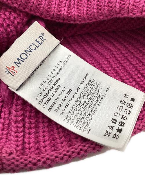 MONCLER（モンクレール）MONCLER (モンクレール) MONCLER　BERRETTO　ロゴパッチビーニーニットキャップ ショッキングピンクの古着・服飾アイテム