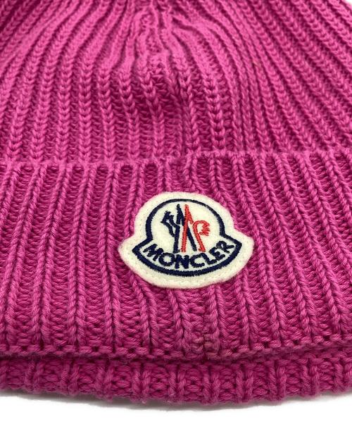 MONCLER（モンクレール）MONCLER (モンクレール) MONCLER　BERRETTO　ロゴパッチビーニーニットキャップ ショッキングピンクの古着・服飾アイテム