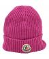 MONCLER（モンクレール）の古着「MONCLER　BERRETTO　ロゴパッチビーニーニットキャップ」｜ショッキングピンク