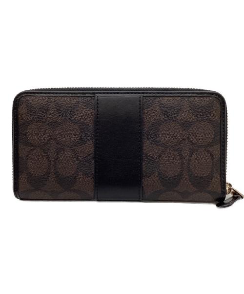 COACH（コーチ）COACH (コーチ) COACH　シグネチャー　ラウンドファスナー財布 ブラウンの古着・服飾アイテム