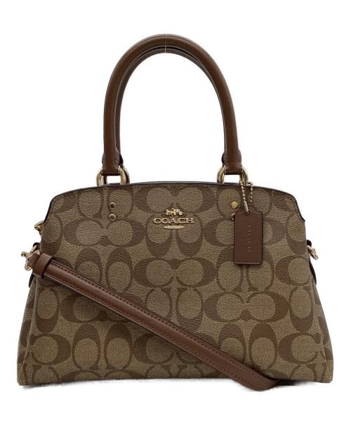 COACH（コーチ）COACH (コーチ) COACH　シグネチャー　2WAYバッグ ブラウン×ベージュの古着・服飾アイテム