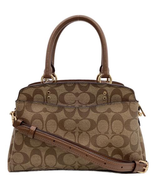 COACH（コーチ）COACH (コーチ) COACH　シグネチャー　2WAYバッグ ブラウン×ベージュの古着・服飾アイテム