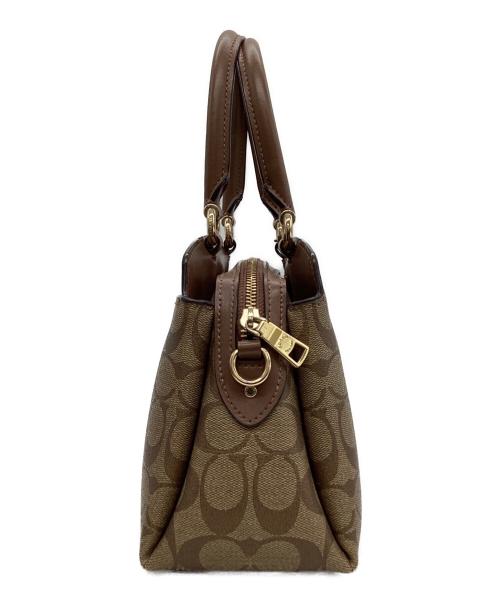 COACH（コーチ）COACH (コーチ) COACH　シグネチャー　2WAYバッグ ブラウン×ベージュの古着・服飾アイテム