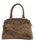 COACH (コーチ) COACH　シグネチャー　2WAYバッグ ブラウン×ベージュ：8000円