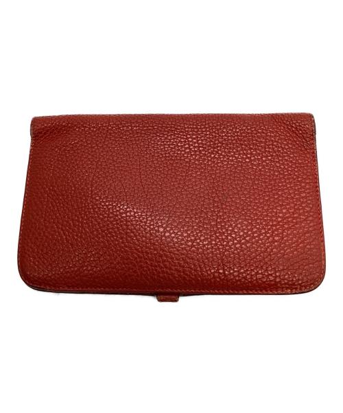 HERMES（エルメス）HERMES (エルメス) HERMES　ドゴンGM　2つ折り財布 レッドの古着・服飾アイテム