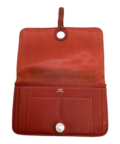 HERMES（エルメス）HERMES (エルメス) HERMES　ドゴンGM　2つ折り財布 レッドの古着・服飾アイテム