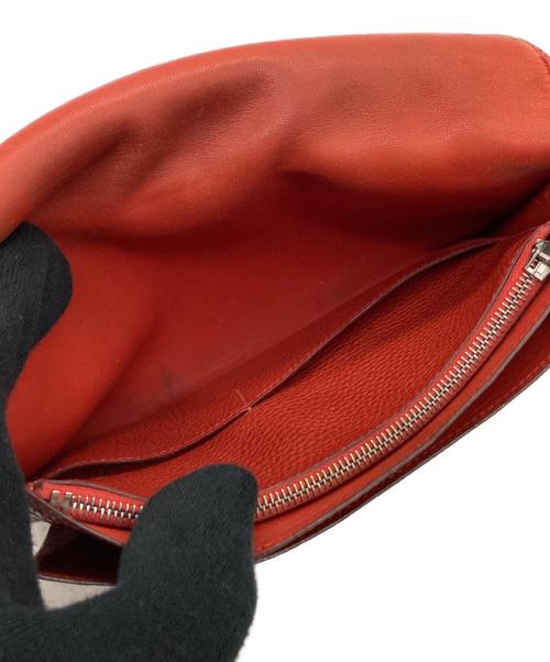 HERMES（エルメス）HERMES (エルメス) HERMES　ドゴンGM　2つ折り財布 レッドの古着・服飾アイテム