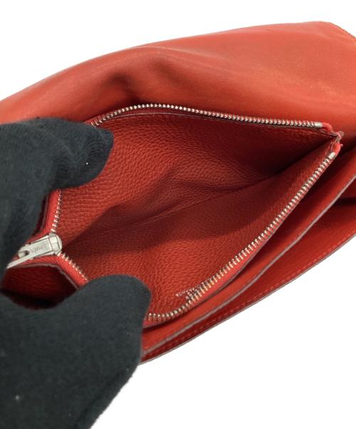 HERMES（エルメス）HERMES (エルメス) HERMES　ドゴンGM　2つ折り財布 レッドの古着・服飾アイテム