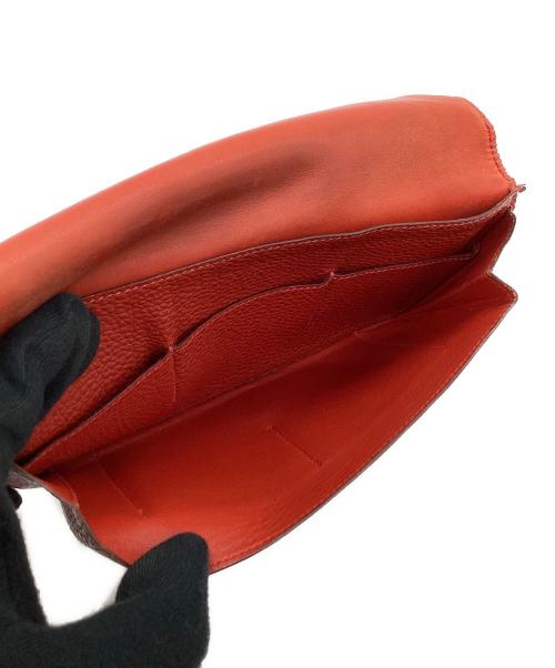 HERMES（エルメス）HERMES (エルメス) HERMES　ドゴンGM　2つ折り財布 レッドの古着・服飾アイテム