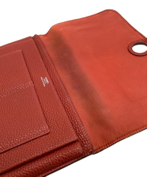 HERMES（エルメス）HERMES (エルメス) HERMES　ドゴンGM　2つ折り財布 レッドの古着・服飾アイテム