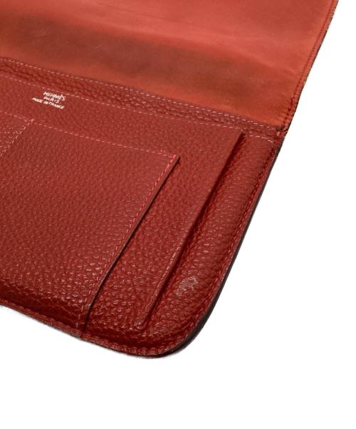 HERMES（エルメス）HERMES (エルメス) HERMES　ドゴンGM　2つ折り財布 レッドの古着・服飾アイテム