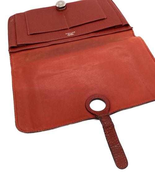 HERMES（エルメス）HERMES (エルメス) HERMES　ドゴンGM　2つ折り財布 レッドの古着・服飾アイテム