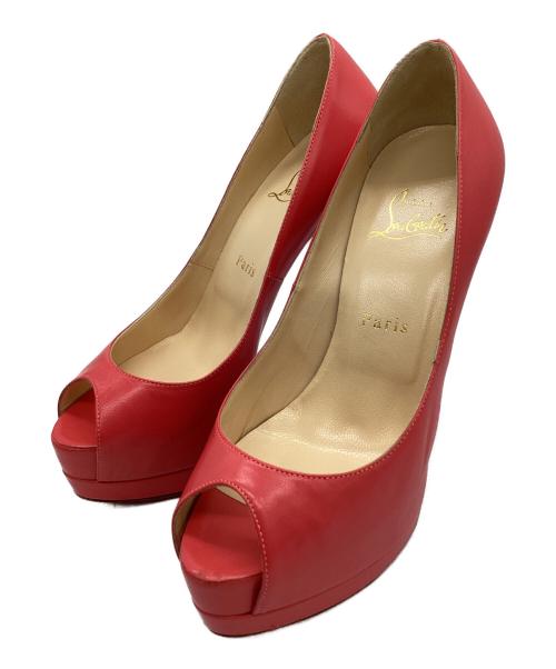 Christian Louboutin（クリスチャン・ルブタン）Christian Louboutin (クリスチャン・ルブタン) Christian Louboutin　オープントゥーパンプス ピンク サイズ:24ｃｍの古着・服飾アイテム